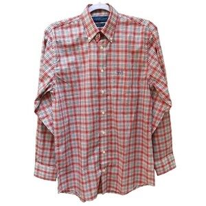 Coastal Cotton Plaid Long Sleeve Red White Blue Button Down Shirt‎ Mens Small